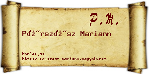 Pórszász Mariann névjegykártya